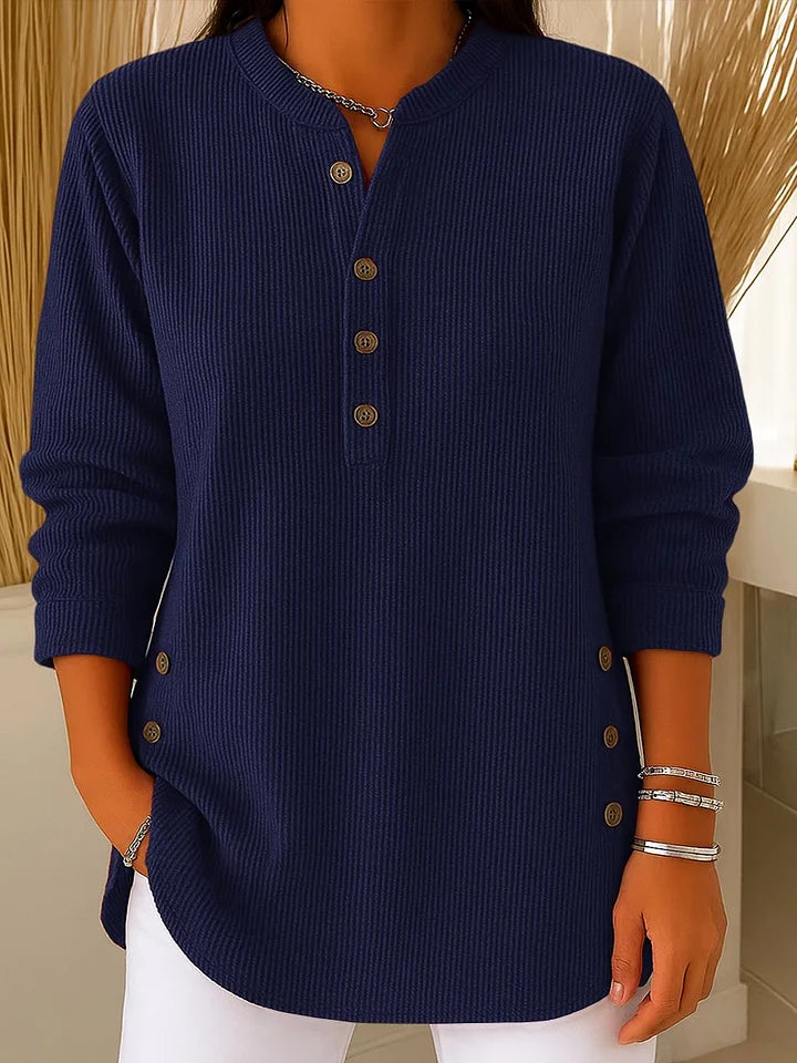 Women's Solid Colour Crew Neck Long Sleeve Casual Knit Pullover