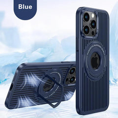Heat-Dissipating Magnetic Protective Phone Case with Pull-out Bracket for iPhone