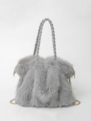 Versatile Plush Velvet Shoulder Tote Bag