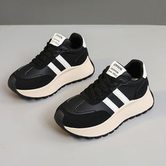 Women's Fashionable Lace Up Platform Walking Sneaker