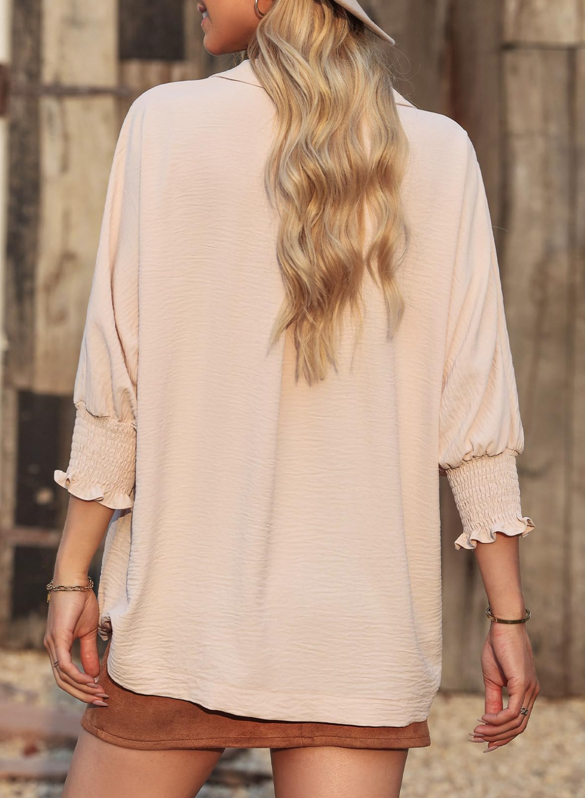Women's Casual 3/4 Sleeve V Neck Basic Tops (Buy 3 Free Shipping)