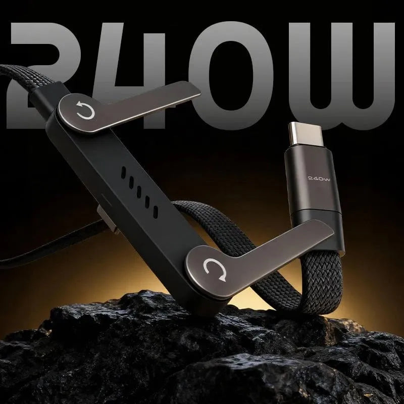 ⚡️240w Super Fast Charging📱invisible Holder Charger Cable With Stand