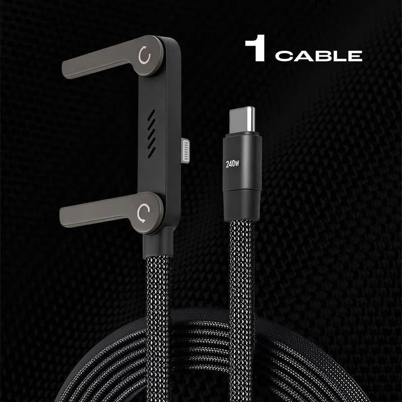 ⚡️240w Super Fast Charging📱invisible Holder Charger Cable With Stand