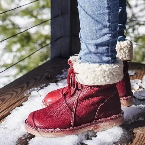 Waterproof Wool Lined Leather Orthopaedic Snow Boots