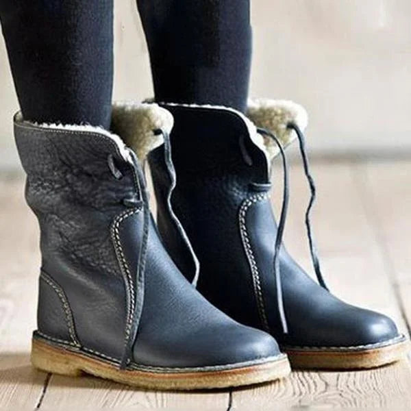 Waterproof Wool Lined Leather Orthopaedic Snow Boots