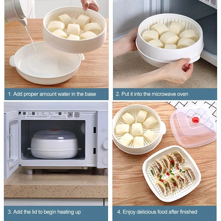 🔥Limited stock available 50% OFF🔥🍲Microwave Steamer Oven - Healthy Steam Cooking & Defrosting, Compact Design for Easy Storage 🥦📦 - Buy 2 Free Shipping