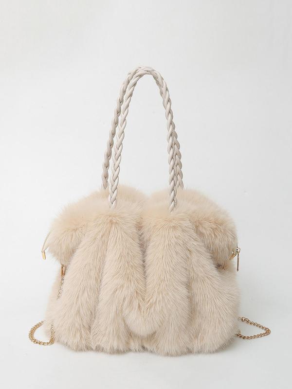 Versatile Plush Velvet Shoulder Tote Bag