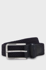 WOVEN BELT WITH LEATHER FACINGS