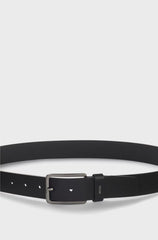 LEATHER BELT WITH LOGO-LETTERING KEEPER