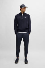 BRANDED ZIP-NECK SWEATER IN DRY-FLEX FABRIC