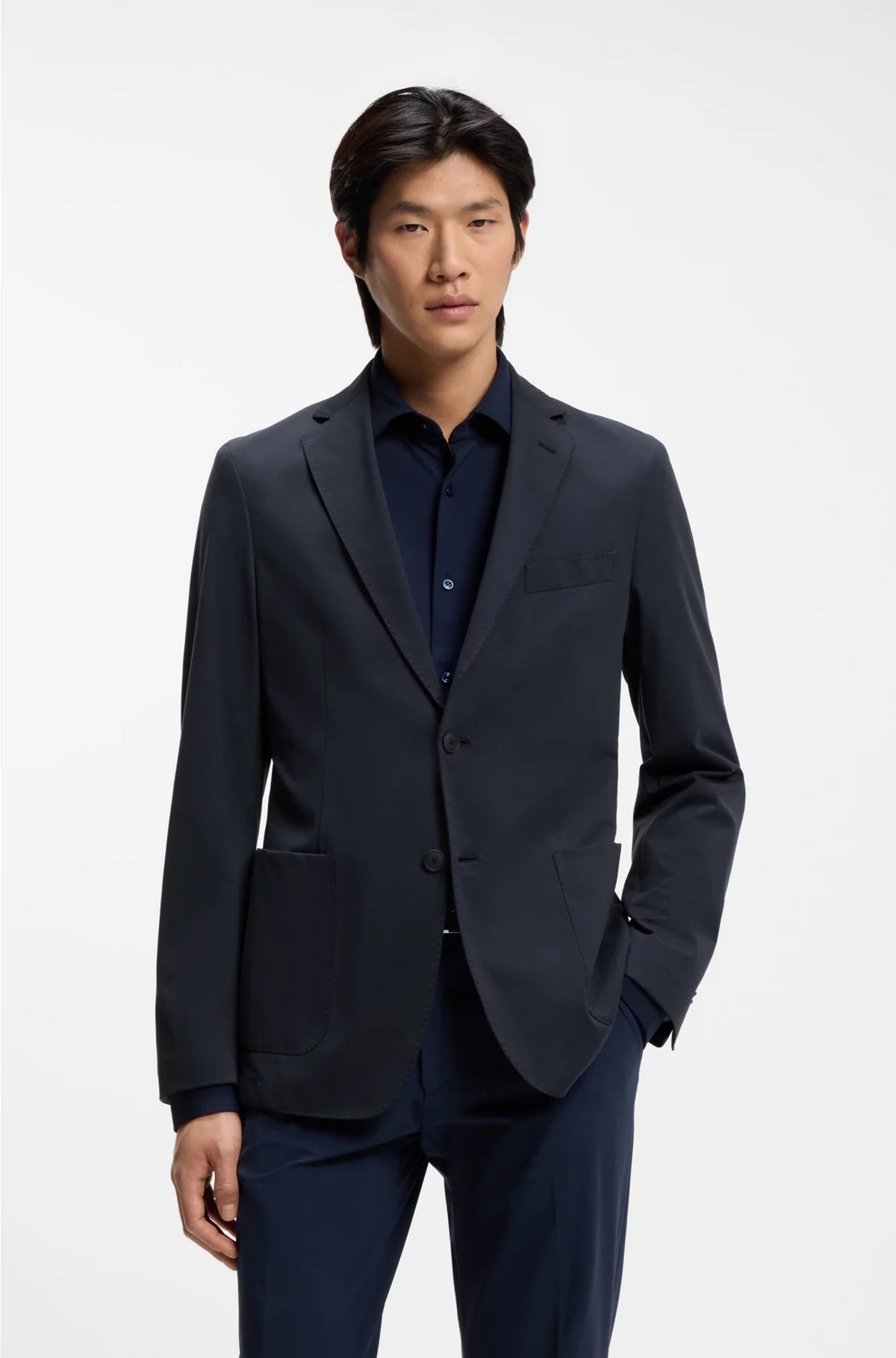SLIM-FIT JACKET IN PERFORMANCE-STRETCH JERSEY