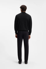 KNITTED-COTTON SWEATER WITH QUARTER ZIP