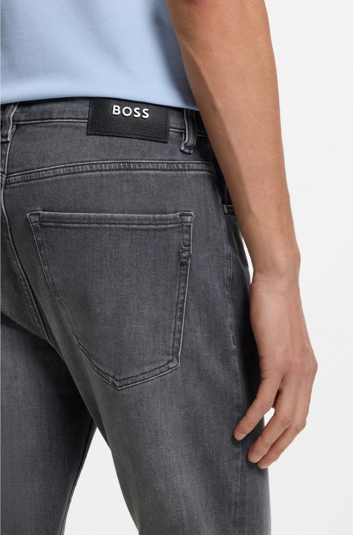 DELAWARE SLIM-FIT JEANS IN SUPER-SOFT GREY DENIM