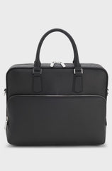 GRAINED ITALIAN-LEATHER DOCUMENT CASE WITH EMBOSSED LOGO
