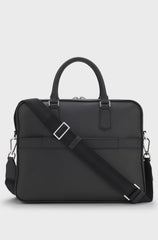 GRAINED ITALIAN-LEATHER DOCUMENT CASE WITH EMBOSSED LOGO