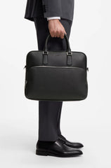 GRAINED ITALIAN-LEATHER DOCUMENT CASE WITH EMBOSSED LOGO