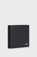 GRAINED-LEATHER WALLET WITH LOGO LETTERING