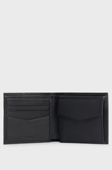 GRAINED-LEATHER WALLET WITH LOGO LETTERING