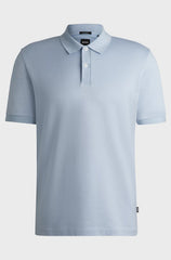MERCERISED-COTTON POLO SHIRT WITH MICRO PATTERN