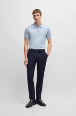 MERCERISED-COTTON POLO SHIRT WITH MICRO PATTERN