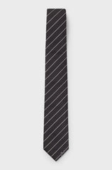SILK-JACQUARD TIE WITH DIAGONAL STRIPES