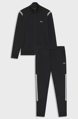 STRETCH-COTTON REGULAR-FIT TRACKSUIT SET WITH STRIPE INSERTS