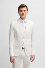 SLIM-FIT BLAZER IN LINEN CANVAS