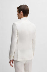 SLIM-FIT BLAZER IN LINEN CANVAS