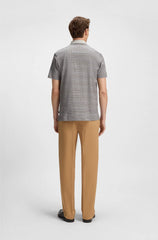 MERCERISED-COTTON POLO SHIRT WITH GRID PATTERN