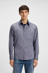 REGULAR-FIT SHIRT IN STRETCH-COTTON DOBBY
