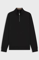 COTTON-BLEND SWEATSHIRT WITH ZIP NECK