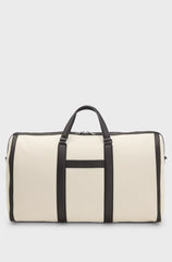 CANVAS HOLDALL WITH LEATHER TRIMS