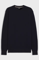 COTTON SWEATER WITH KNITTED STRUCTURE