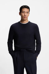 COTTON SWEATER WITH KNITTED STRUCTURE