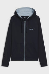 COTTON-TERRY HOODIE WITH CONTRAST ZIP
