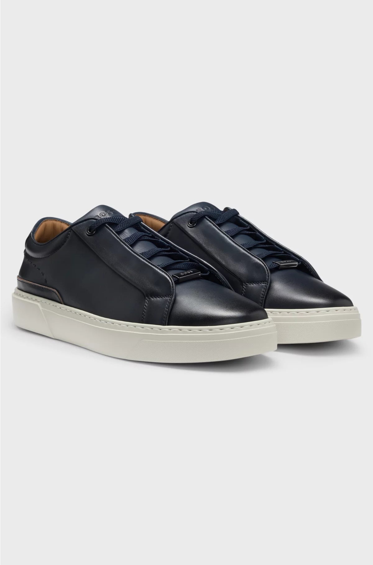 GARY LEATHER TRAINERS WITH HIDDEN LACES