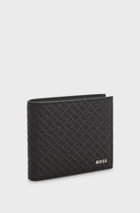 MONOGRAM-STRUCTURE WALLET WITH LOGO TRIM