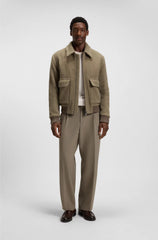 HERRINGBONE-STRUCTURED SWEATER IN VIRGIN WOOL AND COTTON