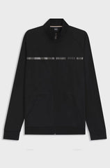 COTTON-TERRY JACKET WITH STRIPE AND LOGO