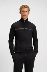 COTTON-TERRY JACKET WITH STRIPE AND LOGO