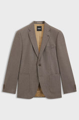 REGULAR-FIT BLAZER IN PATTERNED VIRGIN WOOL