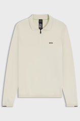 REGULAR-FIT COTTON SWEATER WITH POLO COLLAR