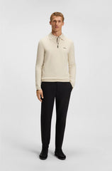 REGULAR-FIT COTTON SWEATER WITH POLO COLLAR