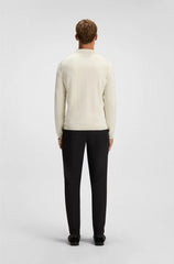 REGULAR-FIT COTTON SWEATER WITH POLO COLLAR
