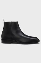 LEATHER ANKLE BOOTS WITH SIDE ZIP
