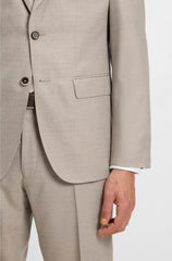 TWO-PIECE REGULAR-FIT SUIT IN HERRINGBONE VIRGIN WOOL