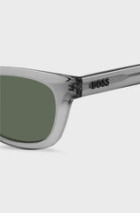 GREY-ACETATE SUNGLASSES WITH 3D LOGO