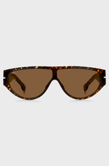 MASK-STYLE SUNGLASSES IN MONOGRAM-PATTERNED ACETATE