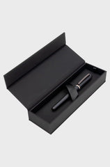 BRUSHED ROLLERBALL PEN WITH SIGNATURE-STRIPE RING