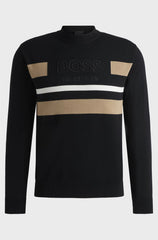 EQUESTRIAN COTTON SWEATER WITH CONTRASTING STRIPES